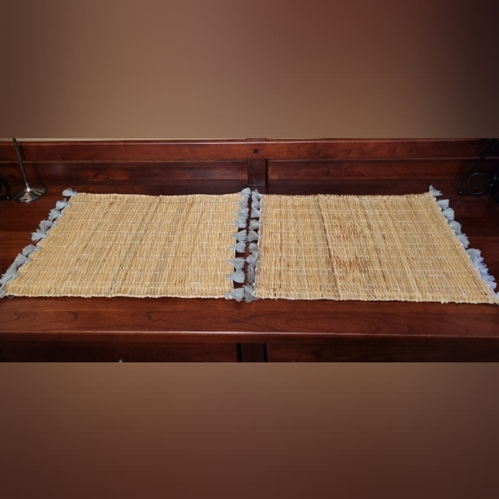CJ Morocco Bamboo Rectangle Placemats with Tassels Handmade